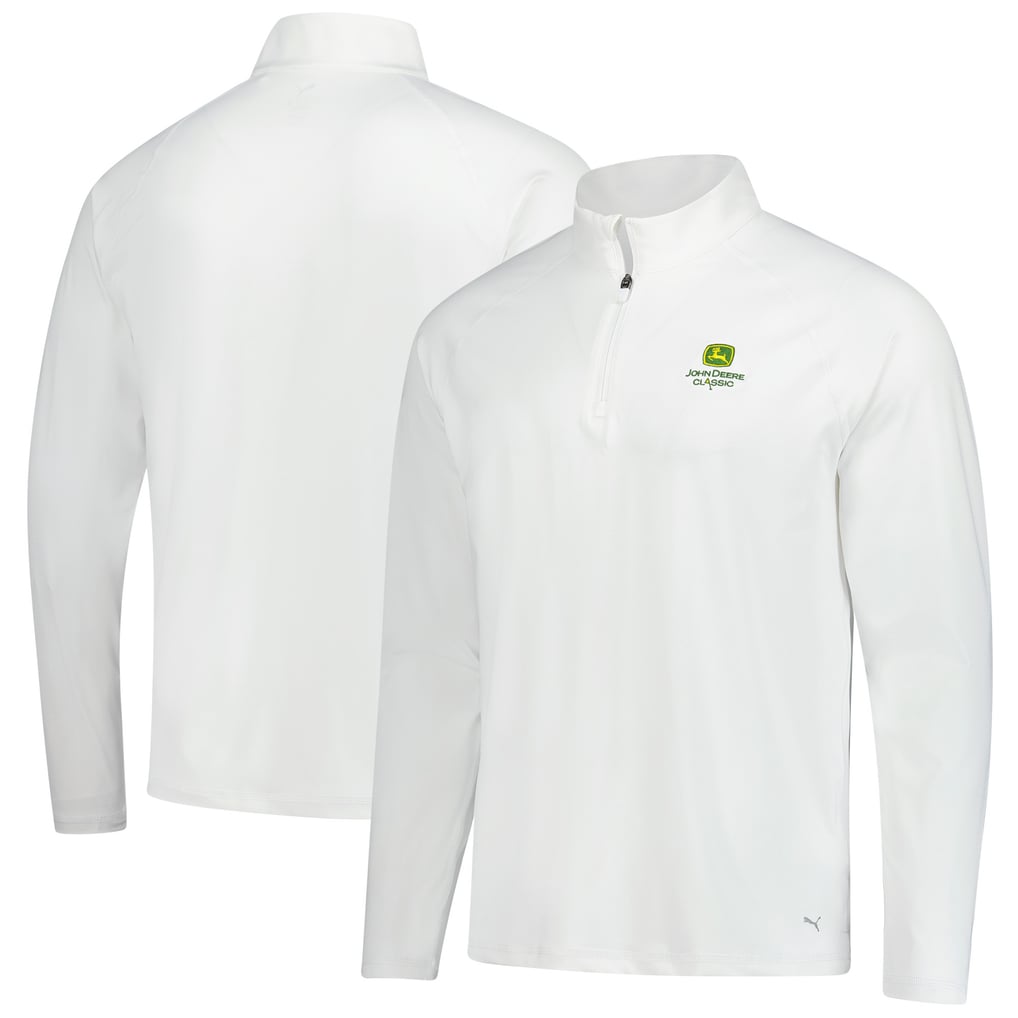  John Deere Classic Puma You-V Quarter-Zip Pullover - White